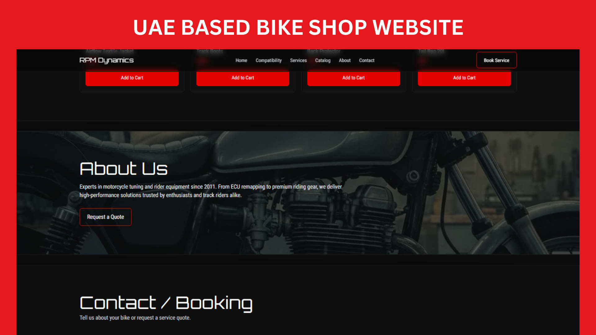 RPM Dynamics - Bike Shop Website